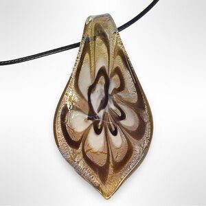 Handmade Boho Swirl Glass Pendant Necklace